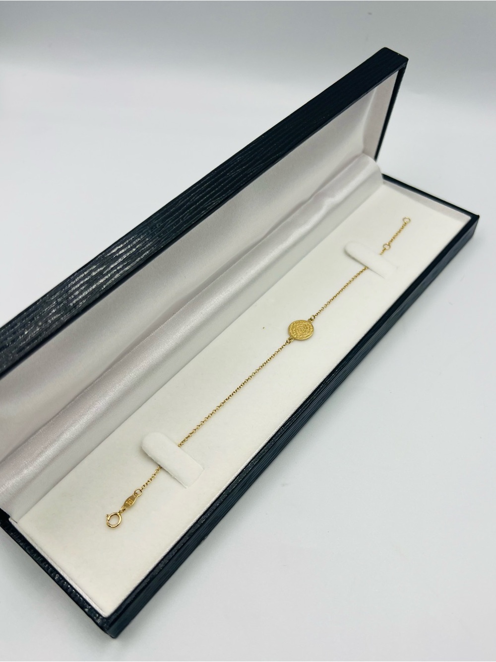 14K Solid Gold Phaistos Disc Bracelet 7” Greek Minoan Jewelry 585